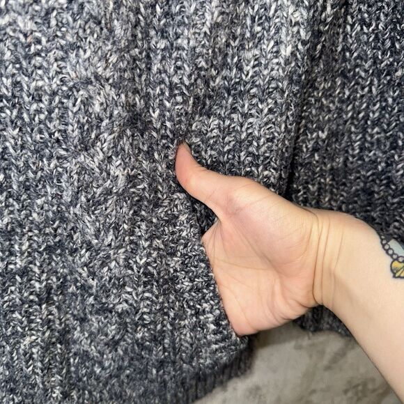 Abercrombie & Fitch Women’s Zip Sweater M Gray Marled Knit Cozy Y2K Preppy - Picture 3 of 8